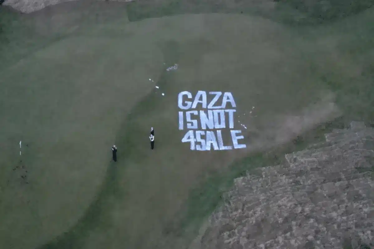 Palestine protestors target Donald Trump's Turnberry golf course with Gaza display