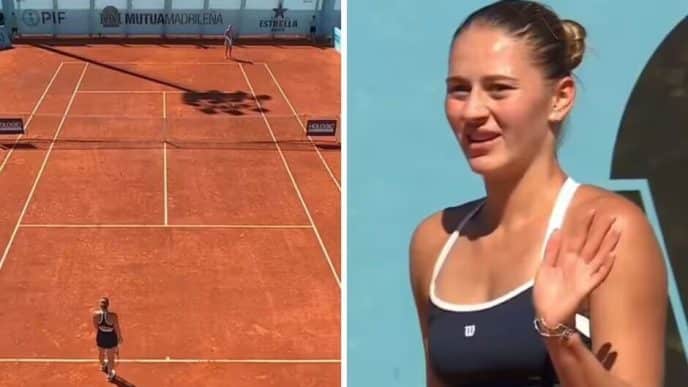 Emma Raducanu conqueror pulls off bizarre ace and reacts sheepishly as opponent stunned